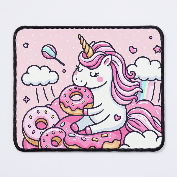 Item preview, Unicorn Doughnut on a Pink Cotton Candy Cloud designed and sold by zzz888.
