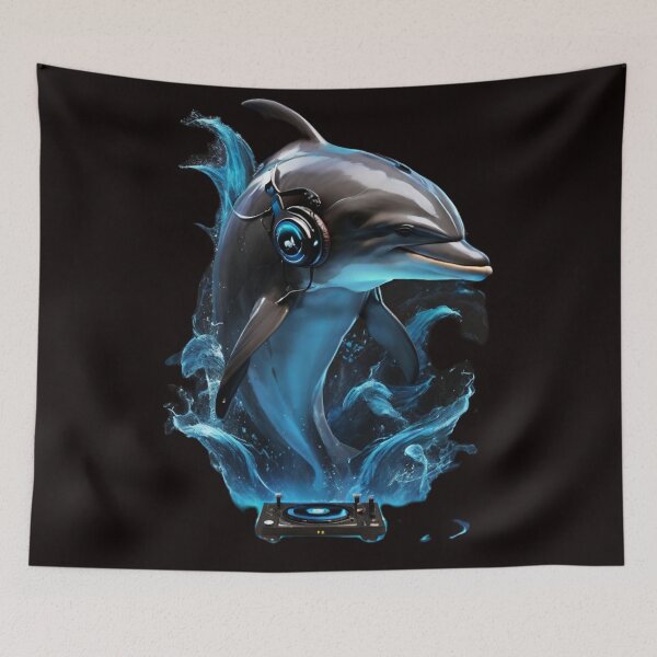 Item preview, Unique DJ Animal Designs - Gamer Dolphin designed and sold by vuslatmedia.