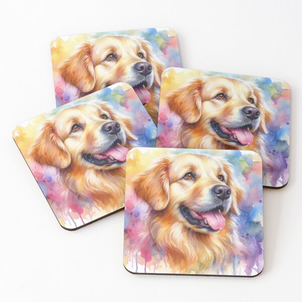 Item preview, “Brushstrokes of Furry Joy” golden retriever designed and sold by Dominika Farkašová.