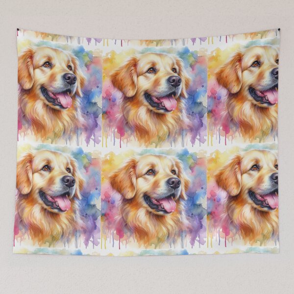 Item preview, “Brushstrokes of Furry Joy” golden retriever designed and sold by Dominika Farkašová.