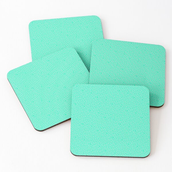 Item preview, Teal Backdrop White Geometric Tetris Shapes Boundless Decor designed and sold by Alchemy-A-La-G.