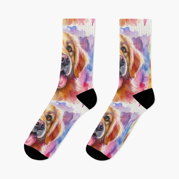 Item preview, “Paws in Technicolor” golden retriever designed and sold by Dominika Farkašová.