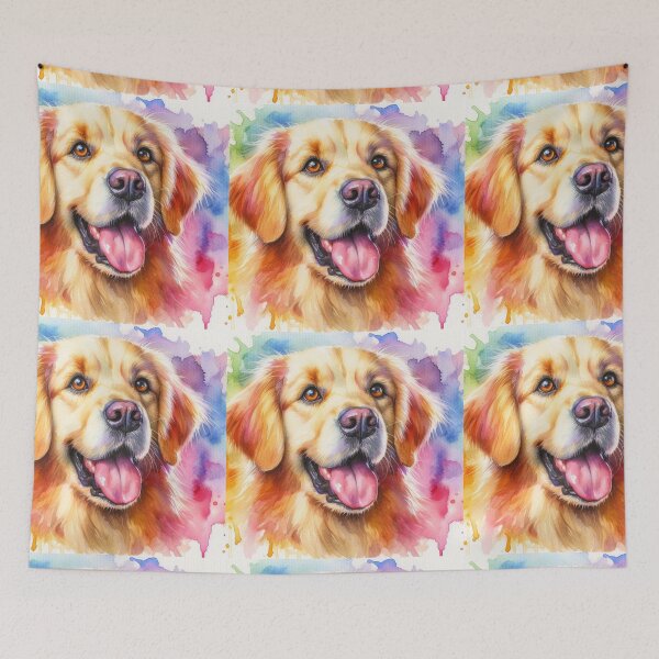 Item preview, “Paws in Technicolor” golden retriever designed and sold by Dominika Farkašová.