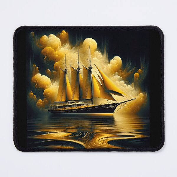 Item preview, Surreal Historical Yacht: Bright Yellow Dream designed and sold by ByDigitalDream.