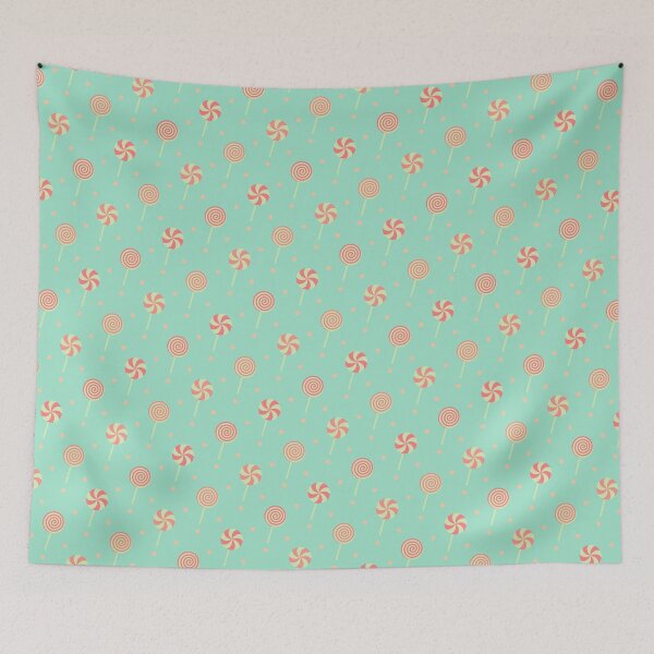Item preview, Green Layout Pink Dots Lollipops & Pinwheels Boundless Decor designed and sold by Alchemy-A-La-G.