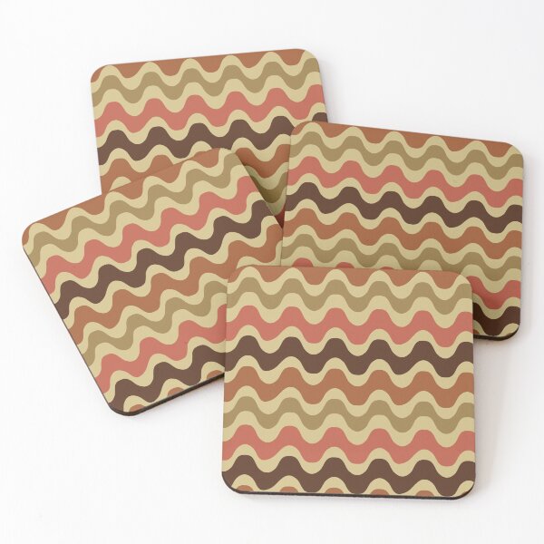 Item preview,  Groovy Retro 70s  Pattern Brown, Sage Green, Red Waves  designed and sold by Yasminepatterns .