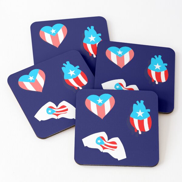 Item preview, Puerto Rico Flag Boricua Hearts Set designed and sold by byDarling.
