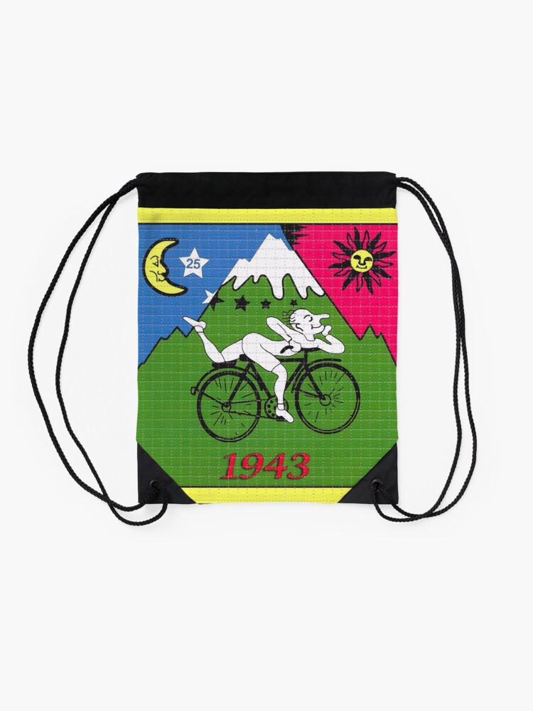 Alternate view of LSD - Albert Hofmann - Bicycle Day Drawstring Bag