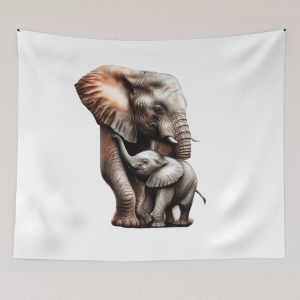 Item preview, “Infinite Love: The Sweet Affection between a Mother Elephant and her Baby” designed and sold by CHRIST5000.