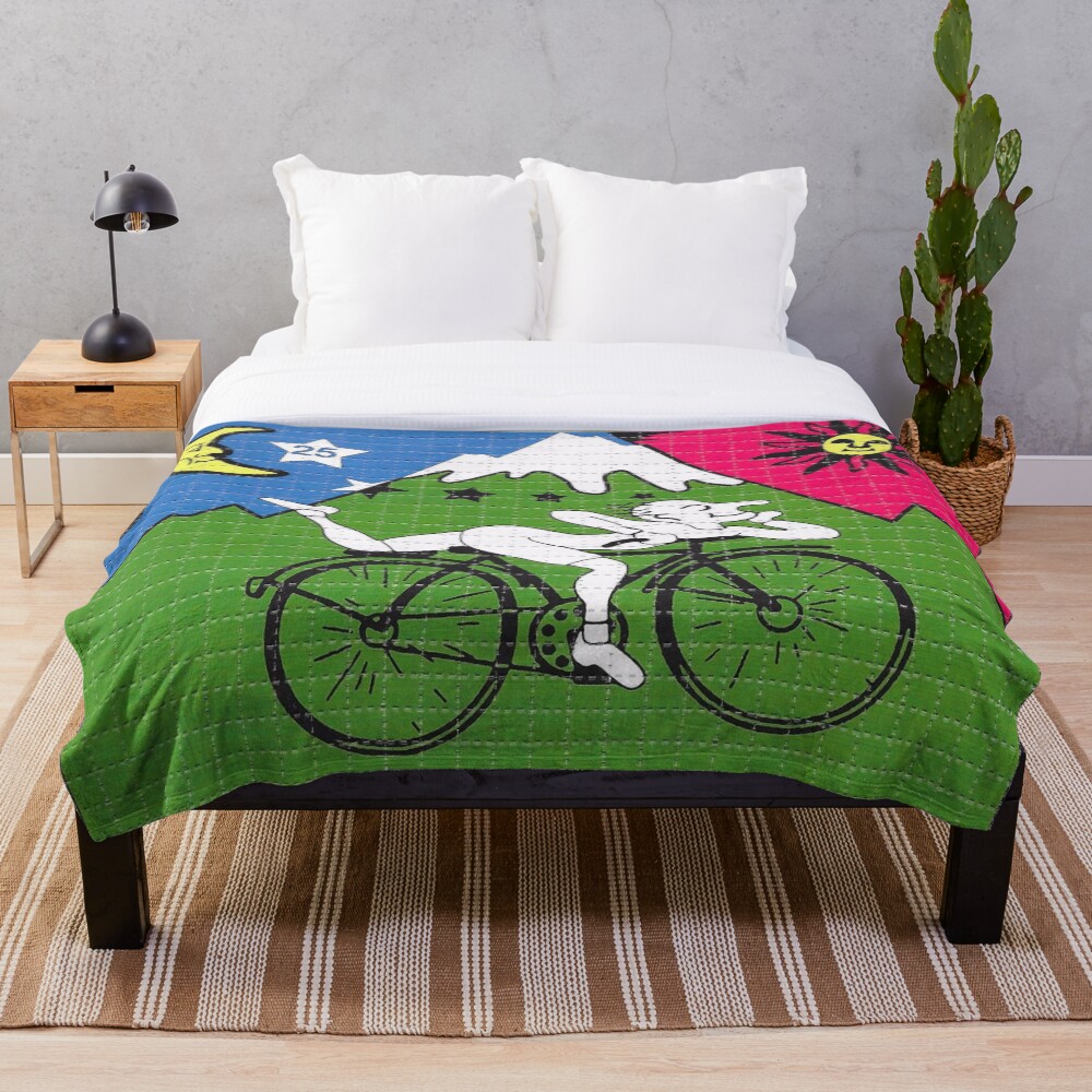 LSD - Albert Hofmann - Bicycle Day Throw Blanket