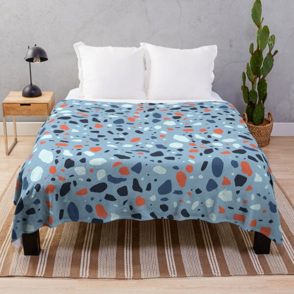 Item preview, Blue Layout Black & Orange Terrazzo Blots Boundless Decor designed and sold by Alchemy-A-La-G.
