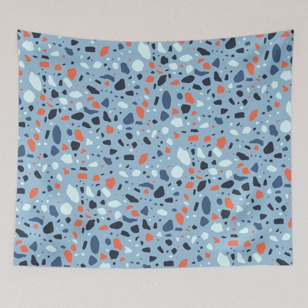 Item preview, Blue Layout Black & Orange Terrazzo Blots Boundless Decor designed and sold by Alchemy-A-La-G.