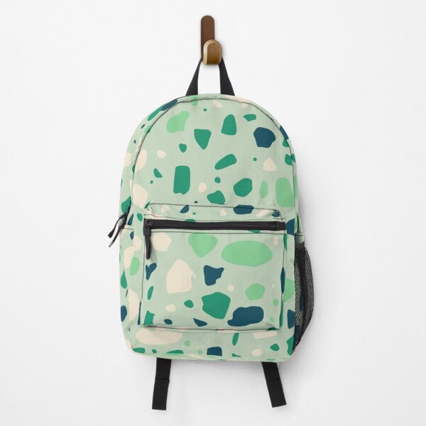 Item preview, Green Layout Blue & White Terrazzo Blots Boundless Decor designed and sold by Alchemy-A-La-G.
