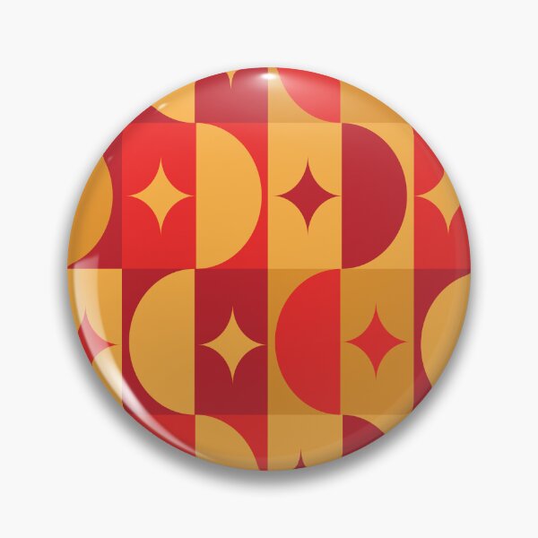 Item preview, Mid Century Half Circles and Starbursts On Squares in Orange, Red and Yellow  designed and sold by Yasminepatterns .