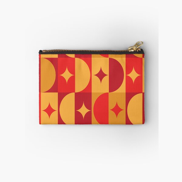 Item preview, Mid Century Half Circles and Starbursts On Squares in Orange, Red and Yellow  designed and sold by Yasminepatterns .
