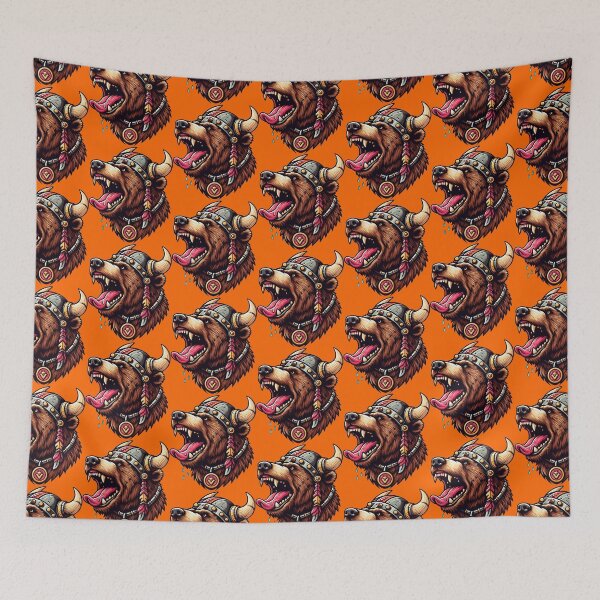 Item preview, VIKING BEAR HEAD - #FF6600 designed and sold by Marlon Oseguera.