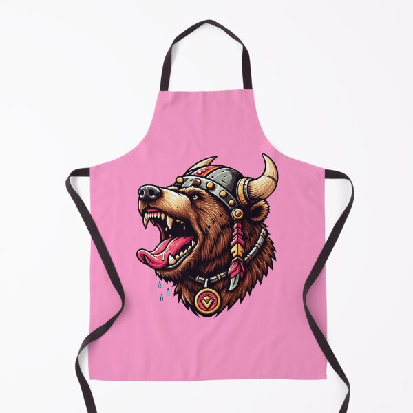 Item preview, VIKING BEAR HEAD - #FF99CC designed and sold by Marlon Oseguera.