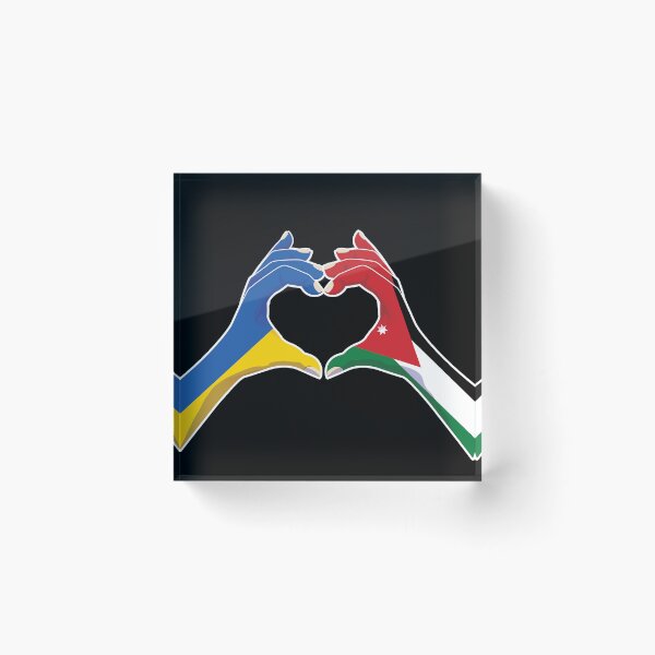 Item preview, Jordanian Jordan Ukraine Ukrainian Love Heart Peace designed and sold by FlagX.