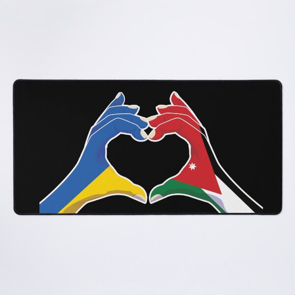 Item preview, Jordanian Jordan Ukraine Ukrainian Love Heart Peace designed and sold by FlagX.