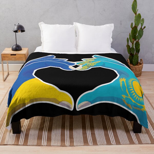 Item preview, Kazakhstan Kazakstan Kazakh Kaza Ukraine Ukrainian Love Heart Peace designed and sold by FlagX.