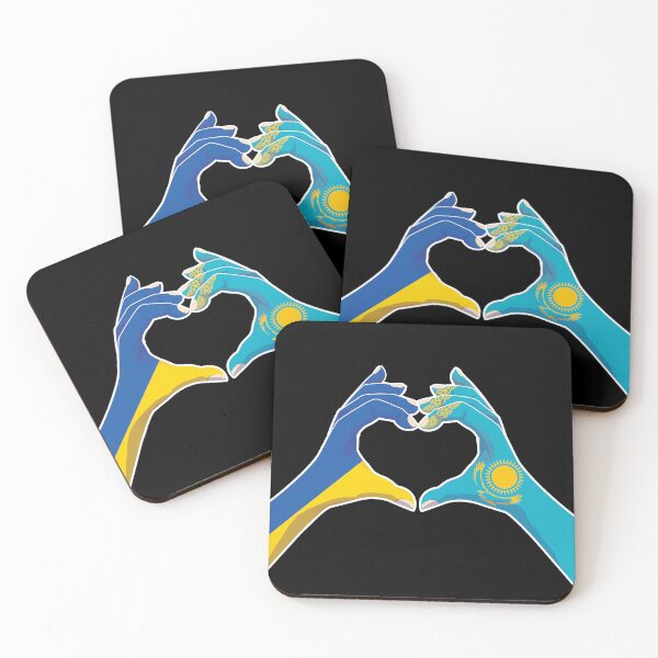 Item preview, Kazakhstan Kazakstan Kazakh Kaza Ukraine Ukrainian Love Heart Peace designed and sold by FlagX.