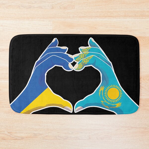 Item preview, Kazakhstan Kazakstan Kazakh Kaza Ukraine Ukrainian Love Heart Peace designed and sold by FlagX.