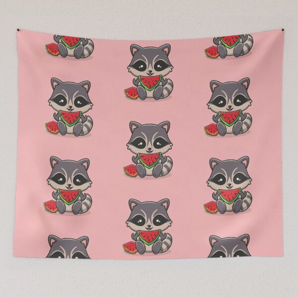 Item preview, Funny cute kawaii raccoon eating something designed and sold by Trend-Beaver.