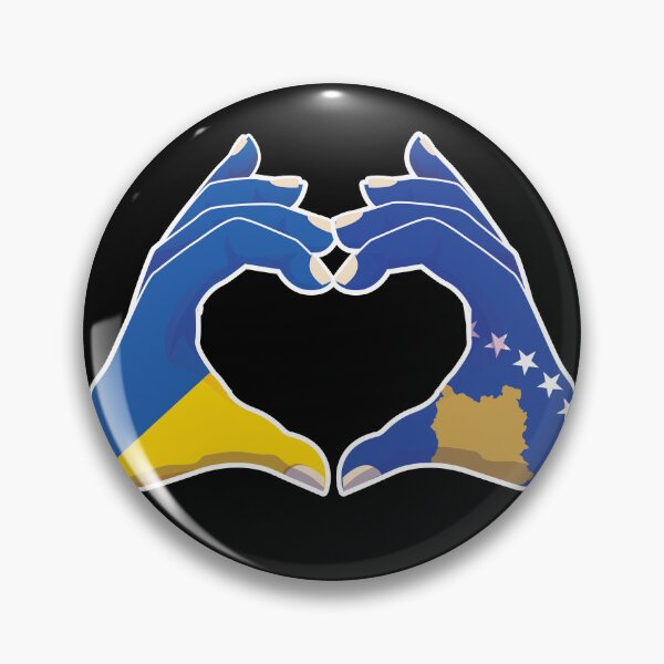 Item preview, Kosovo Kosovar Ukraine Ukrainian Love Heart Peace designed and sold by FlagX.