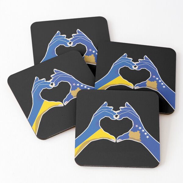 Item preview, Kosovo Kosovar Ukraine Ukrainian Love Heart Peace designed and sold by FlagX.