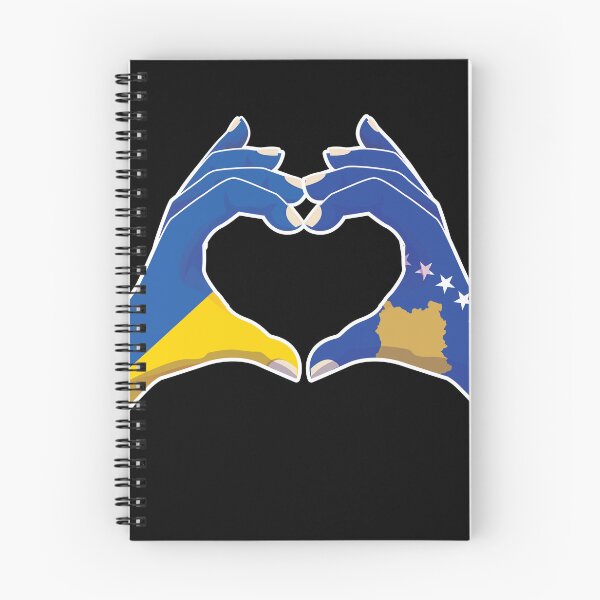 Item preview, Kosovo Kosovar Ukraine Ukrainian Love Heart Peace designed and sold by FlagX.