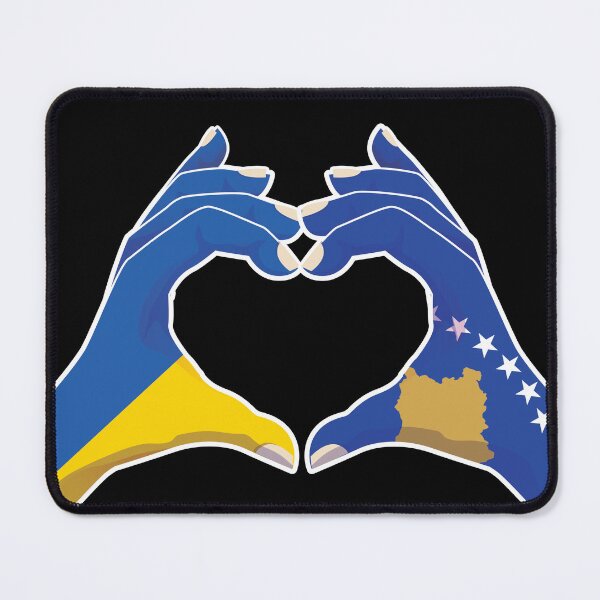 Item preview, Kosovo Kosovar Ukraine Ukrainian Love Heart Peace designed and sold by FlagX.