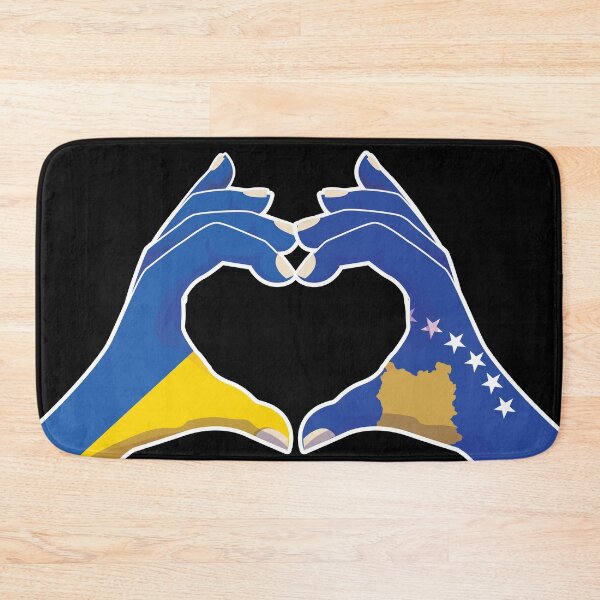 Item preview, Kosovo Kosovar Ukraine Ukrainian Love Heart Peace designed and sold by FlagX.