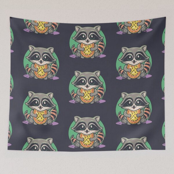Item preview, Funny cute kawaii raccoon eating something designed and sold by Trend-Beaver.