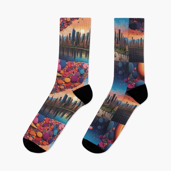 Item preview, Dusk Unveils a Celestial City in Dreamlike Hues designed and sold by ArtComixHaven.
