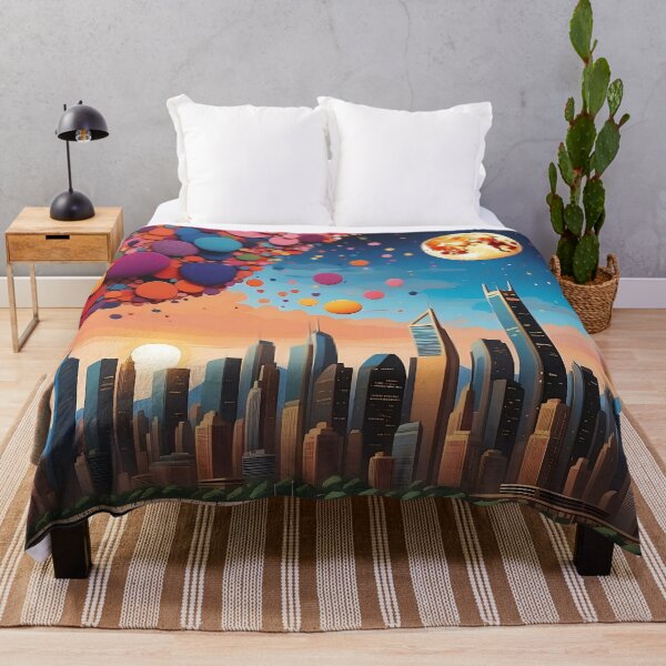 Item preview, Dusk Unveils a Celestial City in Dreamlike Hues designed and sold by ArtComixHaven.