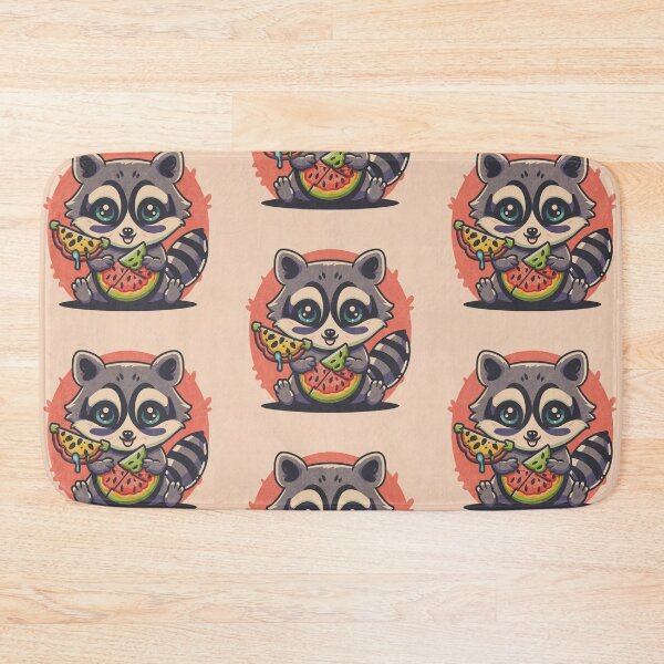 Item preview, Funny cute kawaii raccoon eating something designed and sold by Trend-Beaver.