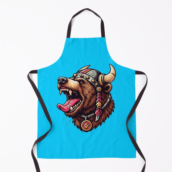 Item preview, VIKING BEAR HEAD - #00CCFF designed and sold by Marlon Oseguera.