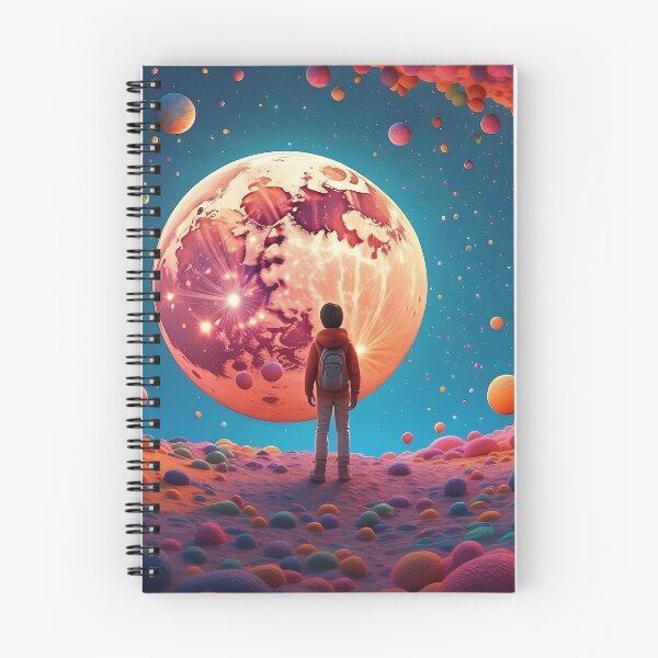 Item preview, Wanderer's Gaze on Cosmic Orbs' Mesmerizing Dance designed and sold by ArtComixHaven.