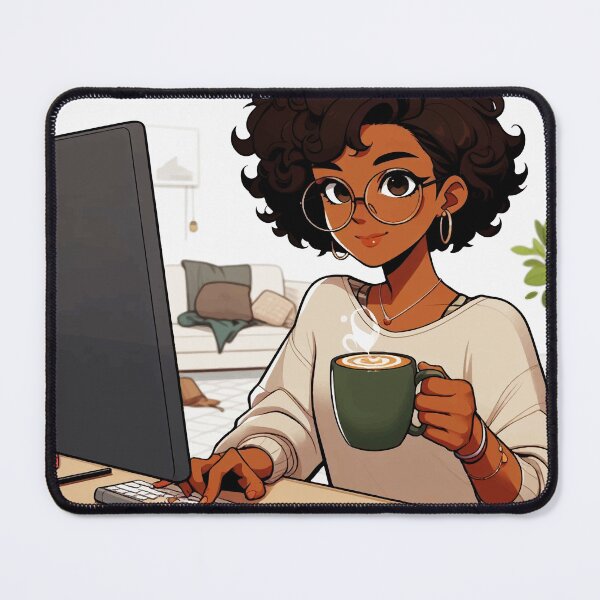 Item preview, Girl writing on her computer #4 designed and sold by manbaito.