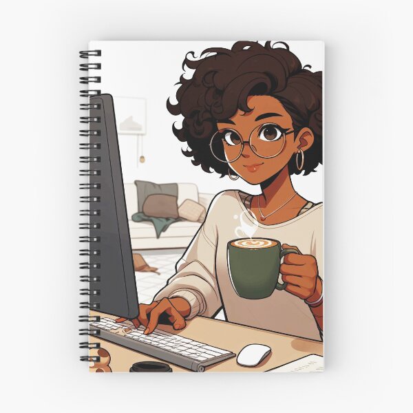 Item preview, Girl writing on her computer #4 designed and sold by manbaito.