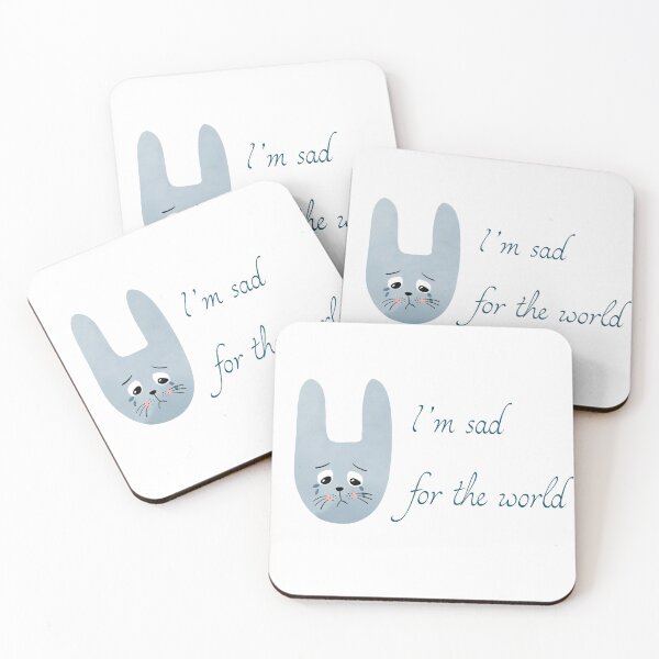 Item preview, Bunny Sad for the World designed and sold by Rebecca Woodie.
