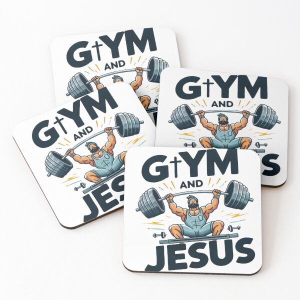 Item preview, GYM AND JESUS Funny Fitness Gym Lover Christian Workout designed and sold by Dazzling15.