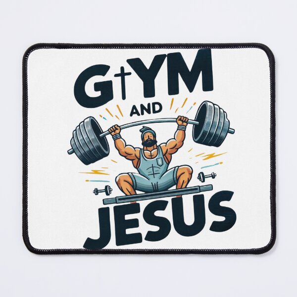 Item preview, GYM AND JESUS Funny Fitness Gym Lover Christian Workout designed and sold by Dazzling15.