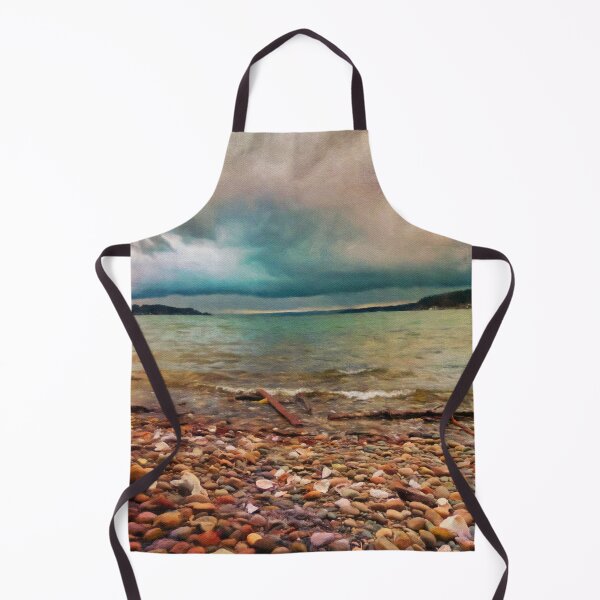 Item preview, Puget Sound view of beach and incoming storm designed and sold by Taya Johnston.