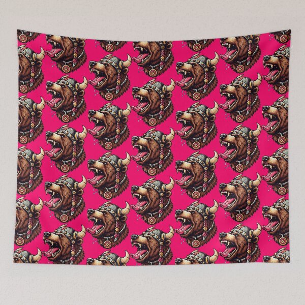 Item preview, VIKING BEAR HEAD - #FF0066 designed and sold by Marlon Oseguera.