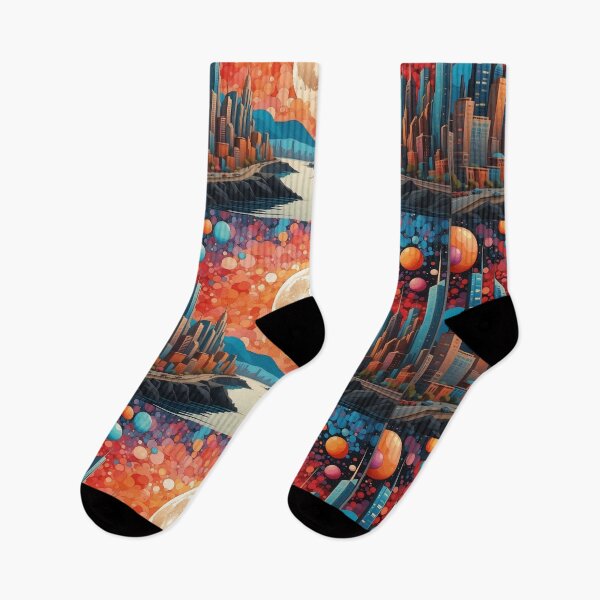 Item preview, Lunar Fantasy Urban Silhouette Against Celestial Mosaic designed and sold by ArtComixHaven.