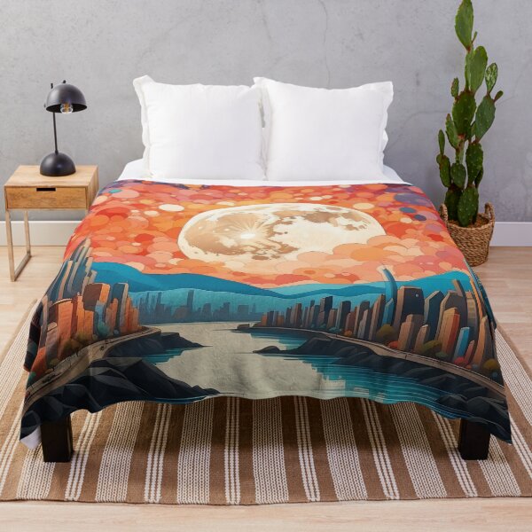 Item preview, Lunar Fantasy Urban Silhouette Against Celestial Mosaic designed and sold by ArtComixHaven.