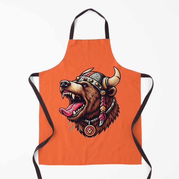 Item preview, VIKING BEAR HEAD - #FF6633 designed and sold by Marlon Oseguera.