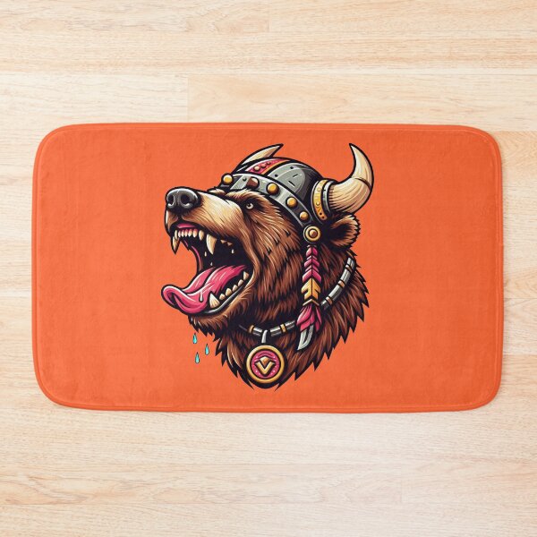 Item preview, VIKING BEAR HEAD - #FF6633 designed and sold by Marlon Oseguera.