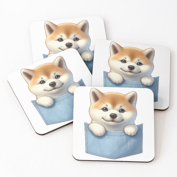 Artikelvorschau, Akita-Hund, Akita-Welpe, Hund in der Tasche entworfen und verkauft von Janetlousart.